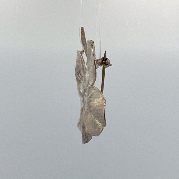 Estate Sterling Silver 925 Four Leaf Clover Brooch Pin, 16.7g, Hallmarked - Picture 4 of 9